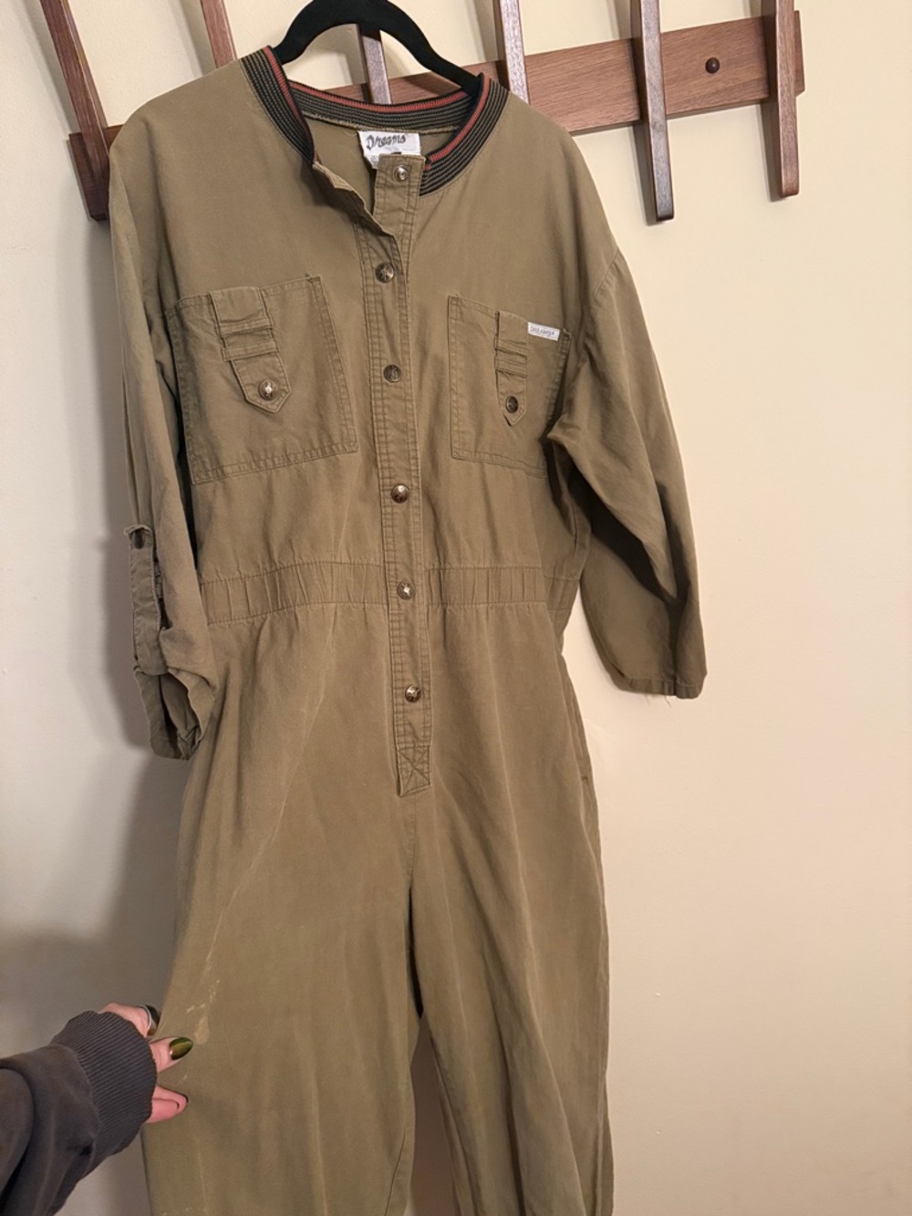 Vintage Olive Green Utility Jumpsuit